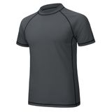 Sun Shirts Magcomsen Para Homens De Manga Curta Uv Spf 50+ Cinza Escuro