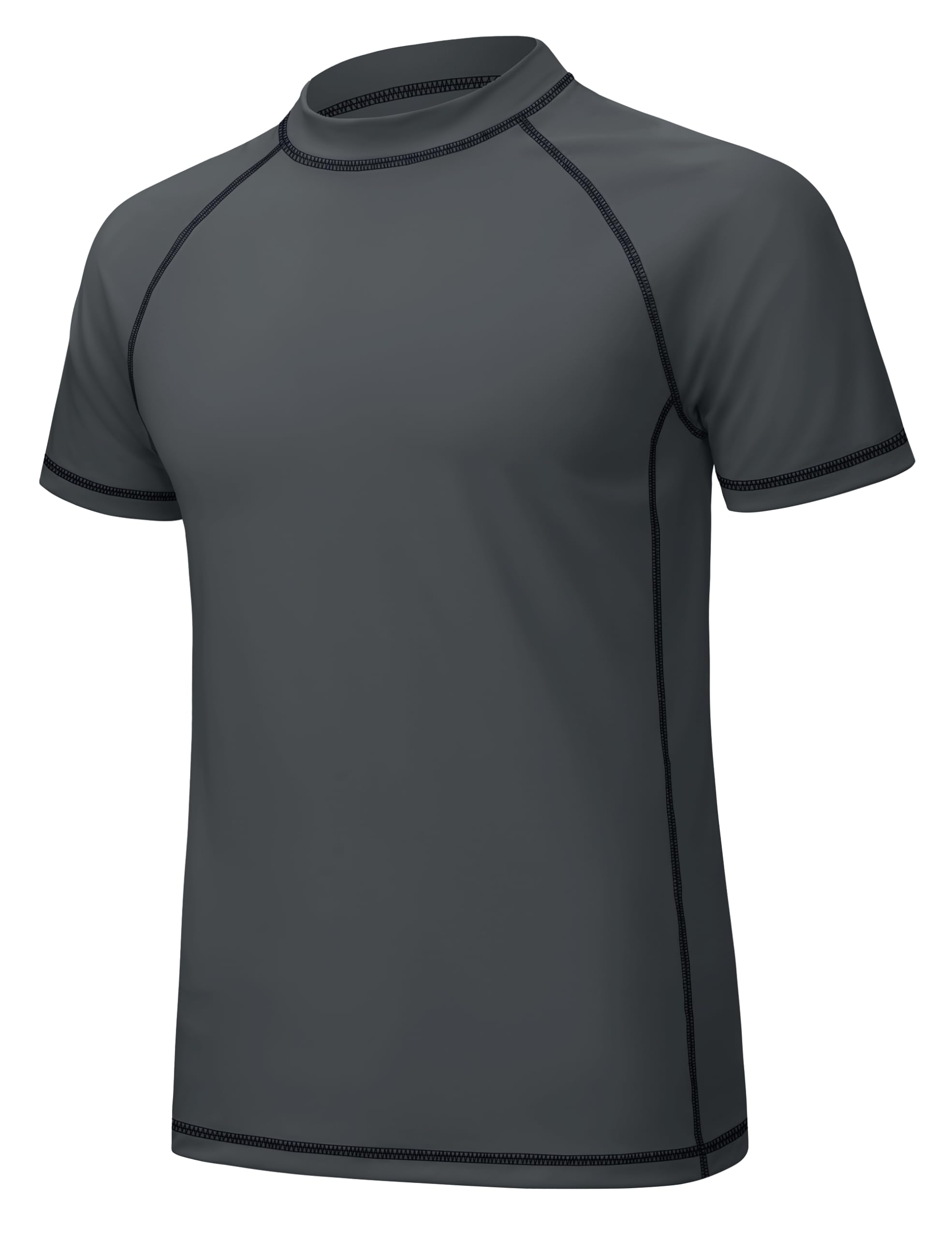 Sun Shirts Magcomsen Para Homens De Manga Curta Uv Spf 50+ Cinza Escuro