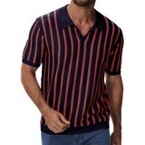 Camisa Polo Masculina Iwoo Listrada Com Decote Em V, Manga Curta, Roxa M