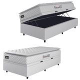 Cama Box Baú Solteiro Colchão Espuma D33 Pillow Top New Millenium 88x188x60cm Branco Hellen Suporta Até 120 Kg Por Pessoa