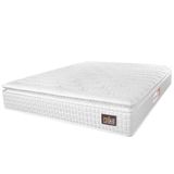 Colchão Casal Espuma D33 Pillow Top Van Gogh 138x188x24cm Branco Hellen-suporta Até 120 Kg