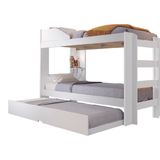 Beliche Solteiro Com Cama Auxiliar Malta Para Colchão Até 0,88m Branco Conquista Móveis