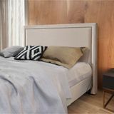 Cabeceira Cama Box Queen 1,60m Estofada Aruba Veludo Bege