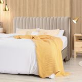 Cabeceira Cama Box Queen 1,60m Estofada Havai Veludo Bege