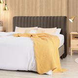 Cabeceira Cama Box Casal 1,40m Estofada Havai Veludo Marrom
