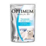 Ração Úmida Optimum Sachê Gatos Adultos Manutenção De Peso Frango 85g