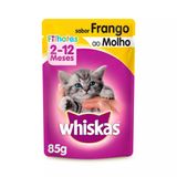 Ração Úmida Whiskas Sachê Gatos Filhotes Frango Ao Molho 85g