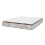 Colchão Casal King Molas Ensacadas City Pillow Top 193x203x23cm Branco / Bege Hellen - Suporta Até 110kg Por Pessoa