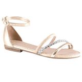 Sandalia Via Uno Rasteirinha Ref 859021slavv Ouro Light/tira Cristal/areia 037