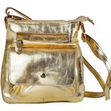 Bolsa Feminina Transversal Tiracolo Passeio Couro Ouro Light