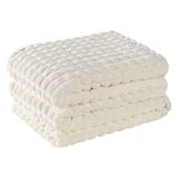 Cobertor Comfy Queen Manta Ultrasoft Alto Relevo Super Macia - Marfim - Palha