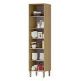 Paneleiro 1 Porta Ripada 49 Cm Mdp Glor Pgl02 Castanho Mxm