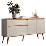 Aparador Buffet 160 Cm 4 Portas Ra2550 Off White Nature Plla