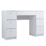Penteadeira Escrivaninha 7 Gavetas 118 Cm Pe100 Branco Dtall