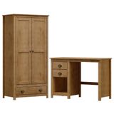 Armario 2 Pt Mesa Escrivaninha 2 Gv Madeira Maciça Freijo Milani Store