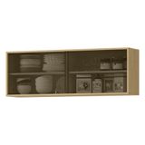 Armario Aereo 120 Cm 2 Portas Vidro Glor Agl02 Castanho Mxm