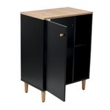 Gabinete Banheiro 1 Porta 2 Prateleiras 60 Cm Bn06 Preto Dtall