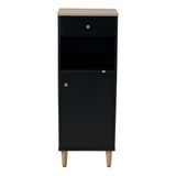 Gabinete Banheiro 1 Porta 1 Gaveta 3 Prateleiras 104x38 Cm Bn07 Preto Dtall