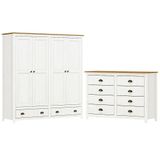 Guarda Roupa 4 Pt Comoda 8 Gv Madeira Maciça Branco Freijo Milani Store