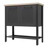 Gabinete Banheiro Com Tampo 2 Portas 79 Cm Bn02 Preto Dtall