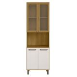 Paneleiro 4p Vidro 228x70 Cm Cria J00156 Freijo Off White Pln Freijo Off White