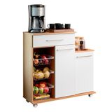 Balcao Fruteira Cozinha 2 Portas 89 Cm Mf185 Carvalho Branco Dtall Carvalho Branco