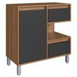 Gabinete Suspenso 1 Porta E 2 Gavetas 80 Cm Bl2001 Mell Grafite Faem Mell Grafite