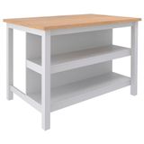 Bancada Ilha Cozinha 2 Prateleiras 120x80 Cm Cd1019 Cinza Dtall