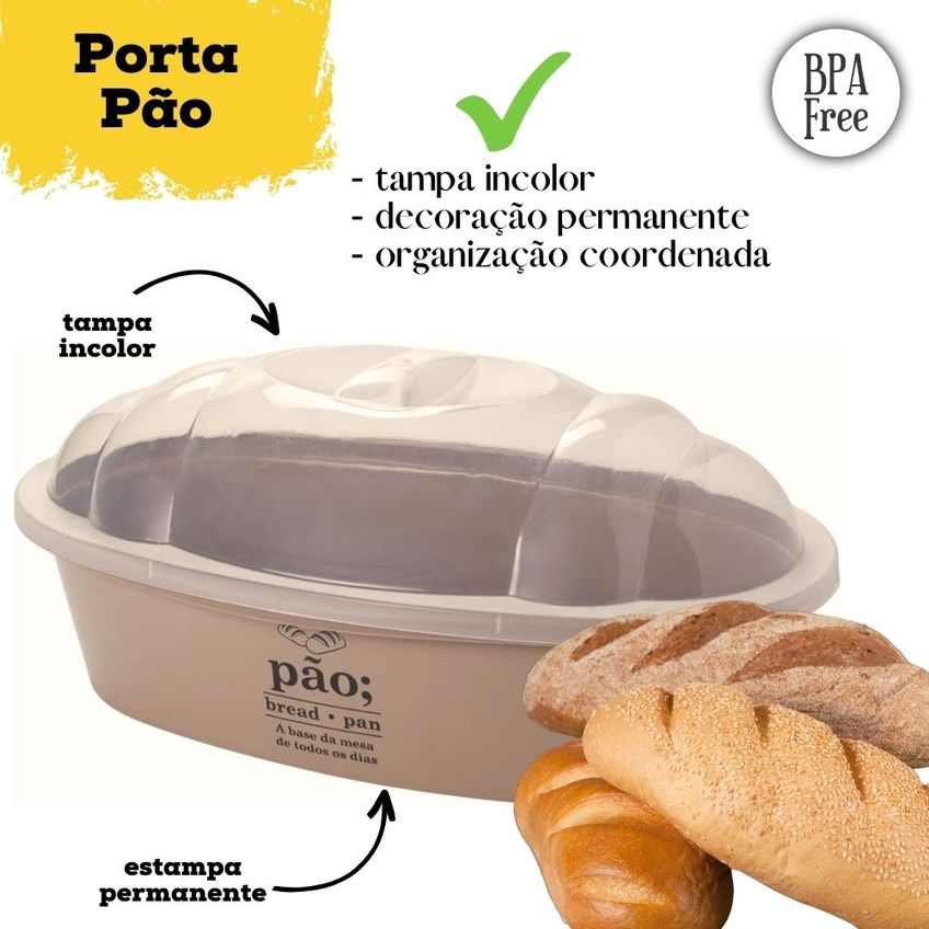 Kit Porta Frios, Mortadela, Pães, Manteiga, Torrada E Suporte De Café 7 Peças Plasutil - imagem 3