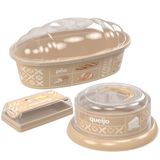 Kit Porta Queijo, Pães E Manteiga 3 Peças Plasutil