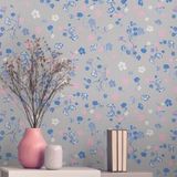 Papel De Parede House Of Turnowsky Floral Cinza 389074