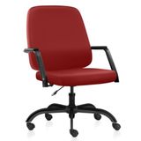 Cadeira Executiva Diretor Base Giratória Hub F02 Sintético Vermelho - Lyam Decor