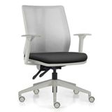 Cadeira De Escritório Giratória Diretor Flow F02 Base Cinza Sintético Preto - Lyam Decor