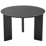 Mesa De Centro Para Sala De Estar Pés Madeira Alta Bulat A03 Nero Preto - Lyam Decor