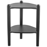 Mesa Lateral Para Sala De Estar Pés Madeira Trium A03 Nero Preto - Lyam Decor