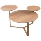 Mesa De Centro Para Sala De Estar 3 Em 1 Pés Metálicos Dari A03 Hanover Dourado - Lyam Decor