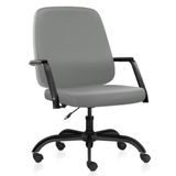 Cadeira Executiva Diretor Base Giratória Hub F02 Sintético Cinza - Lyam Decor