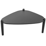Mesa De Centro Para Sala De Estar Pés Madeira Baixa Trium A03 Nero Preto - Lyam Decor