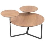 Mesa De Centro Para Sala De Estar 3 Em 1 Pés Metálicos Dari A03 Hanover Preto - Lyam Decor
