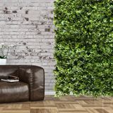 18 Placas Para Parede Verde Livre De Manutenção Altamente Realista Mix De Folhagens Artificiais Fácil De Instalar 60x40