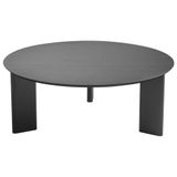 Mesa De Centro Para Sala De Estar Pés Madeira Baixa Bulat A03 Nero Preto - Lyam Decor