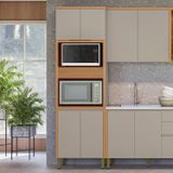 Torre Quente Em Mdf Para Cozinha 70 Cm Allure Jequitibá/gris Fosco