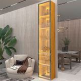 Cristaleira 1 Porta Reflecta Com Led Com Espelho Luminare 100% Mdf Naturale