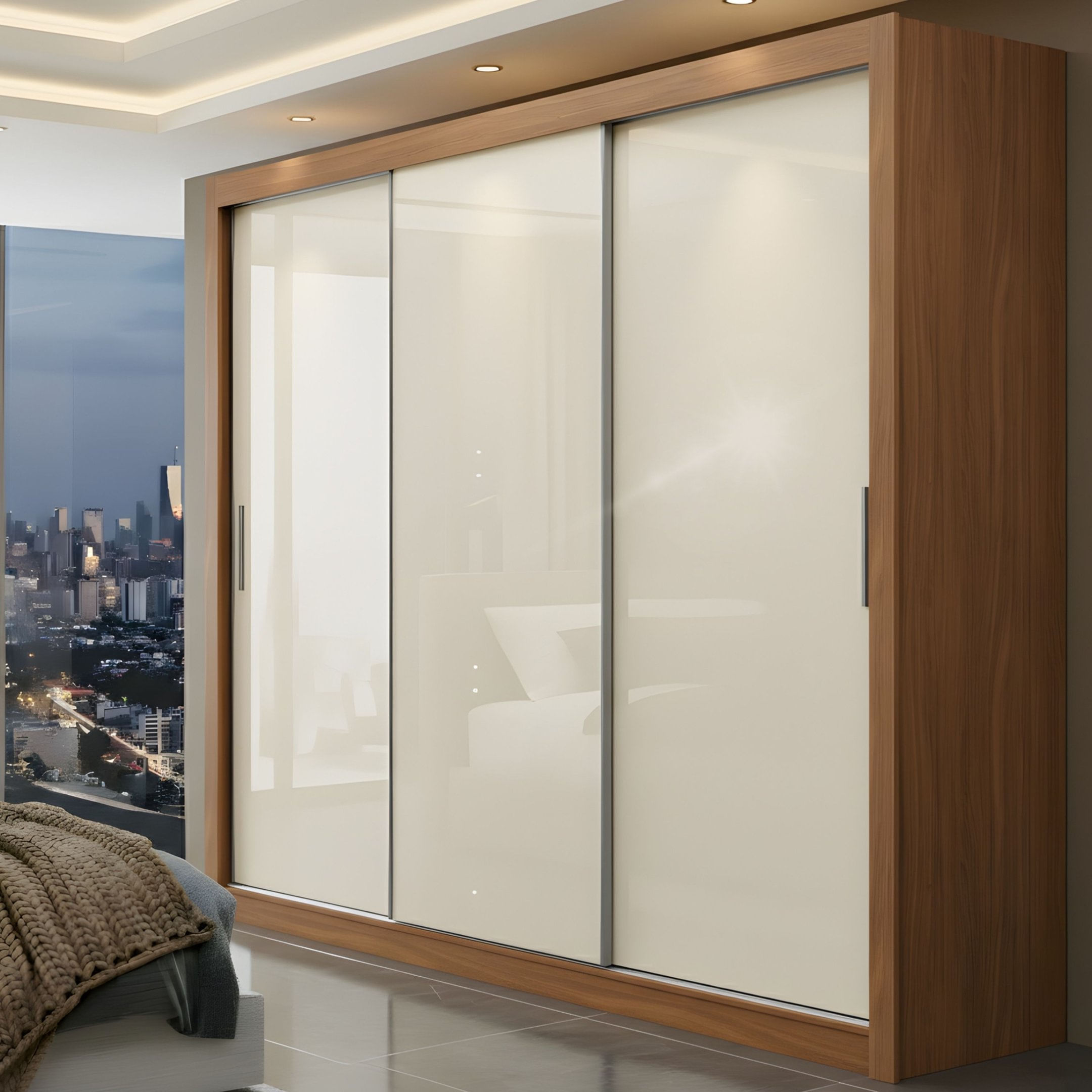 Guarda-roupa Viena Yescasa 208cm X 185cm Cinamomo/off White