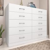 Cômoda Para Quarto 10 Gavetas Caribe Branco