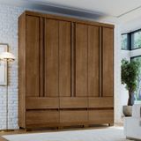 Guarda-roupa 6 Portas 6 Gavetas Sem Espelho Luka Malbec