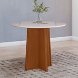 Mesa De Jantar 4 Lugares Quadrada Tampo De Vidro Celebrare Frassino/off White