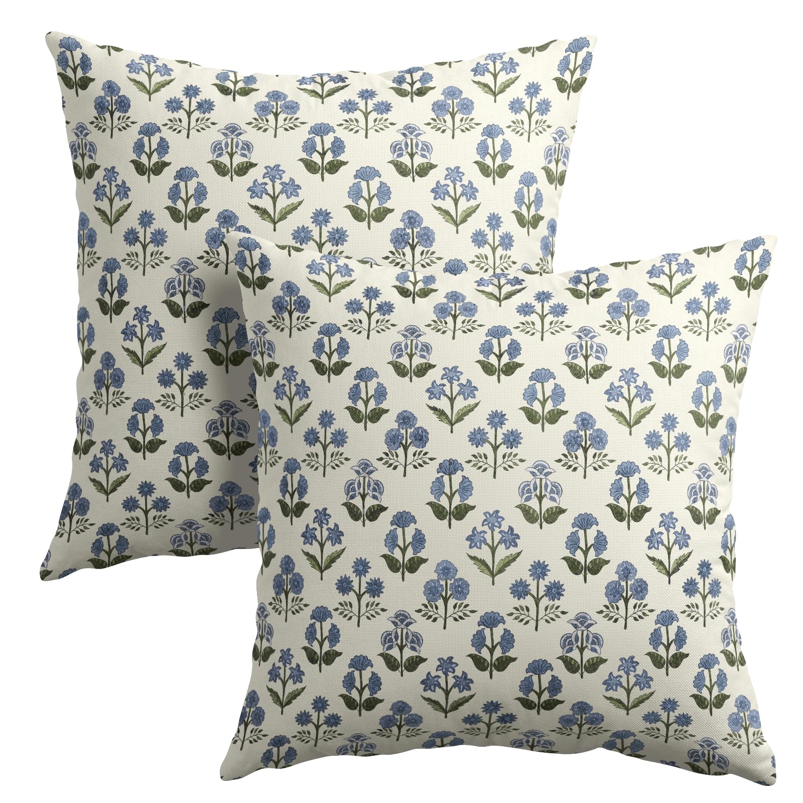 Capas De Almofada Granbey Blue Floral 60x60cm, Conjunto De 2