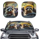 Para-brisa De Carro Sunshade Renewold Raccoon Animal Design 2 Unidades