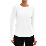 Camisas De Manga Comprida Tacvasen Para Mulheres Upf 80+ Brancas Tamanho S